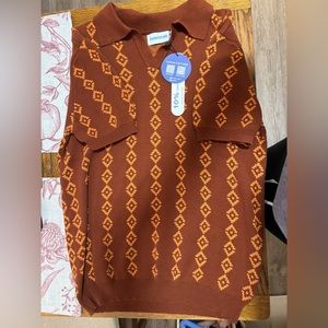 OXKNIT Men's Casual 1960s Mod Style Knit Retro Polo Shirts,